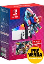 Nintendo Switch Oled com Mario Kart 8 + 3 Meses de Assinatura Nintendo Switch Online (Nacional)