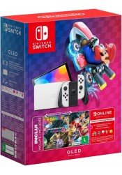 Nintendo Switch Oled com Mario Kart 8 + 3 Meses de Assinatura Nintendo Switch Online (Nacional)