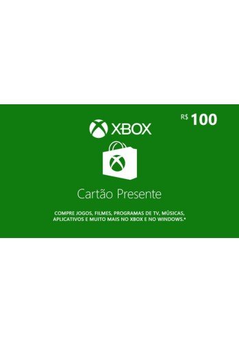 Cartão presente R$100 - Xbox